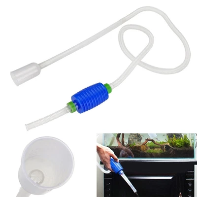 $5.04 • Buy Semi-automatic Water Change Aquarium Siphon Fish Tank Syphon Vacuum Cleaner Pump