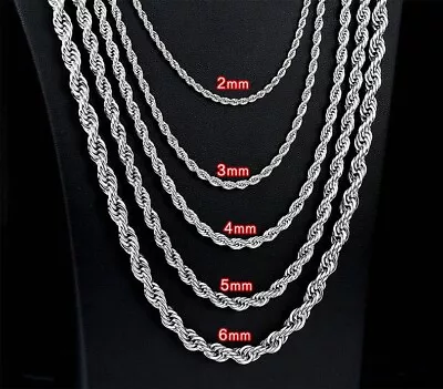 Au New Basic Punk Rope Chain Stainless Steel Single Link Necklace For Men Women • $11.11