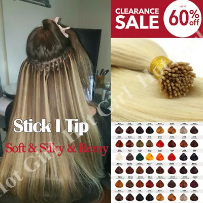 CLEARANCE I Tip Human Hair Extensions Thick 100 Strands 100g+ Silk Long 60% OFF • $79.73