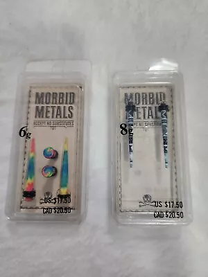Morbid Metals 8g Taper Black Aztec Design And 6g Rainbow Taper Stud Ear Piercing • $10.99