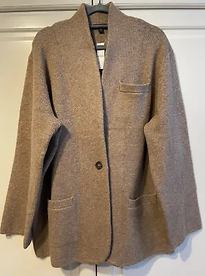 J. Crew $178 🍄 BROWN Cocoon Cardigan Sweater-Blazer Wool Button/Pockets Sz XXL • £91.22