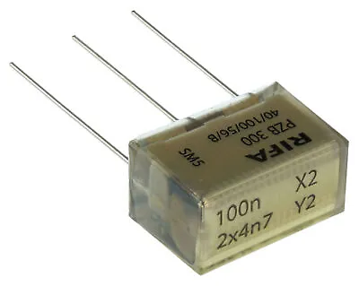 10 Capacitors Pzb Rifa 0.1µF 0.1uF 100n X2+2x 4n7 4700pF Y2 Y 275V 250V Sh • £42.22