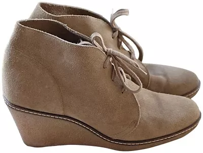 J.Crew Women's MacAlister Suede Wedge Bootie Sand Sz 10 - Excellent - $198 • $45