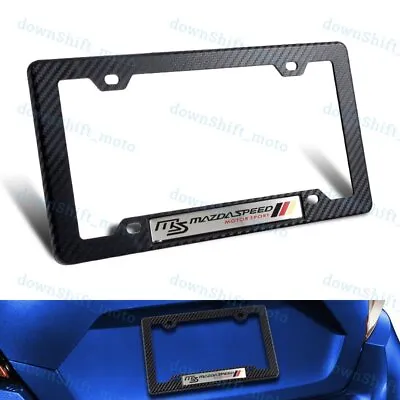 1 PC For MazdaSpeed Motor Sports Emblem W/ Carbon Style ABS License Plate Frame • $8.83
