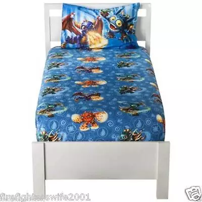 Skylanders Micro Mink 2 Piece Twin Sheet Set Fitted Sheet Pillowcase Soft Nwot  • $19.99