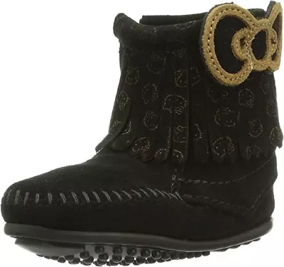 Minnetonka For Hello Kitty Limited Edition Girls Black Ankle Boots Size 1 BNWT • £7.99