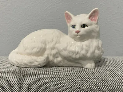 Vintage Ceramic White Persian Kitty Cat Figurine / Statue • $55
