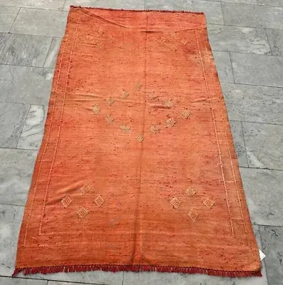 Antique Moroccan KilimWool KilimSabra KilimTraditional Kilim 3x6 Ft Free Ship • $200