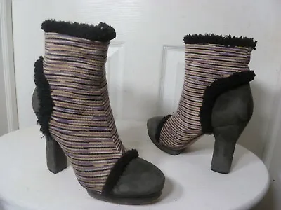 Missoni Women’s Multi-color Platform Heel Boots Size 39 Us 8½ Made In Italy • $139.99