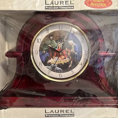 Mantle Clock Quartz Accuracy Laurel Precision Timepiece Nativity Scene • $59.95