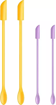 Set Of 4 Small Mini Silicone Spatula Makeup Spatulas Small Scoopers Non-Stick • $8.99