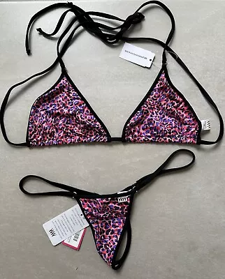 Wicked Weasel Rare Pink Leopard Thong Bikini Sz M/XXL NWT • $69