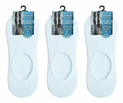 Invisible Trainer Socks No Show Shoe Liner Mens Womens Ladies Anti Slip Silicone • £2.49