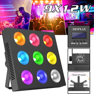 U`King 9x12W RGBW 9 COB LED Par Light Stage Lighting DMX512 DJ Party Disco Show • $94.99