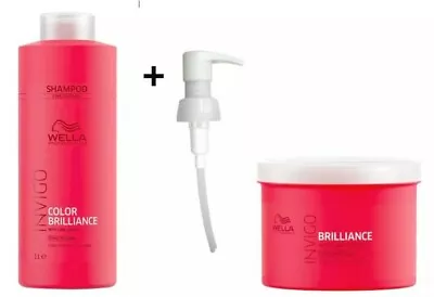 £34.95 • Buy Wella Invigo Colour Brilliance Shampoo Coarse 1000ml & Mask 500ml Duo FREE P&P
