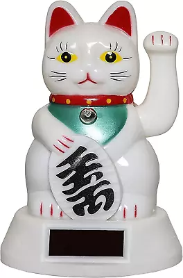 Amlong Plus Japanese Maneki Neko Fortune Cat Lucky Cat Waving Arm Solar Powered • $16.71