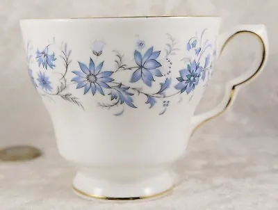 Colclough China Tea Cup Saucer Dup Blue Floral Design  Pattern Afternoon Tea • £3