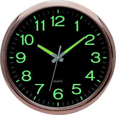 12'' Wall Clock Large Luminous Quartz Night Lights Glow In The Dark Silent Home • $21.29