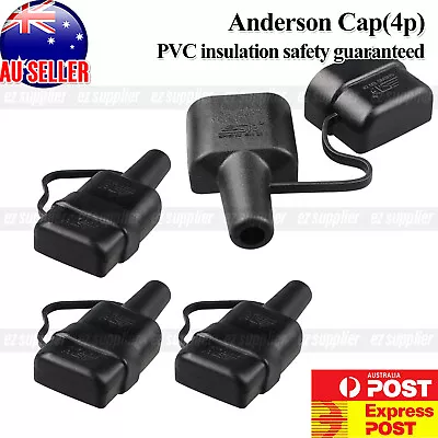 4x Waterproof 50A Anderson Plug Dust Cable Sheath Cover Black With Cap HOT • $10.42