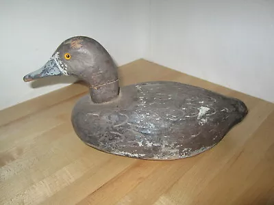 1940 RARE Signed LM Leo Myer Wood Duck Decoy Mitchell Bay St. Clair Glass Eyes • $275