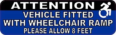 10in X 3in Vehicle Fitted With Wheelchair Ramp Magnet Car Truck Magnetic Sign • $10.99