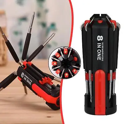 8 In 1 Screwdriver W/ 6 LED Torch Flash Light Multi-Functional Tool TOP L2B0 • $6.65