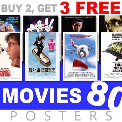 £8.99 • Buy Classic Movie Posters 1980s 80s Poster, A4, A3 270gsm Poster, Prints, Art, Film