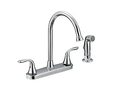 B&K Kitchen Faucet Two Metal Lever Handle High Arc Warsherless Chrome Finish • $59.99