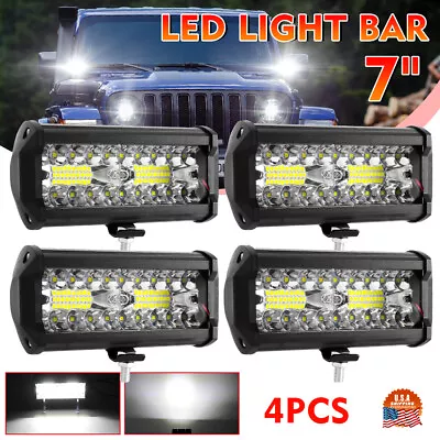 7Inch LED Work Light Bar 20000W Flood Pods Off Road Lights Fog ATV Truck Tractor • $33.05