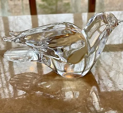 Paperweight Marcolin Art Crystal Clear Hand Made In Sweden  Bird Figurine • $12