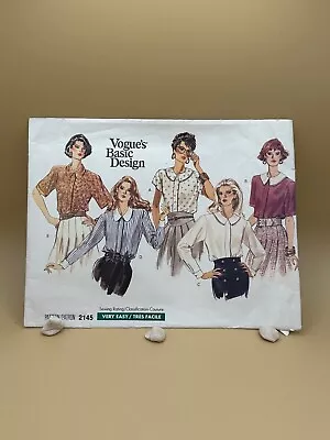 VTG Vogue Pattern 2145 Basic Design Miss/Petite Blouse Size 8-10-12 EASY UC FF • $6.99