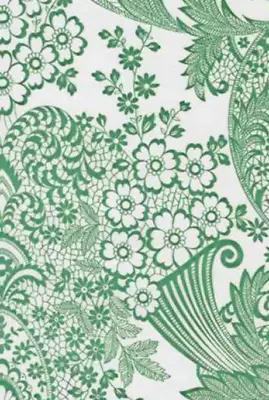 Oilcloth Fabric Paradise Lace Green Pattern Sold In Yard Or Bolt • $13.99