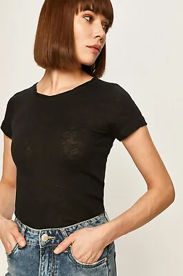 Marc O'Polo Womens Short Sleeve Pure Cotton T Shirt Size 10 Uk BNWT €39.95 Black • £17.99