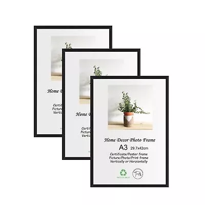 A3 Metal Picture Frame 3 Pack 11.7x16.5IN Black Aluminum Photo Poster Frame W... • $51.15