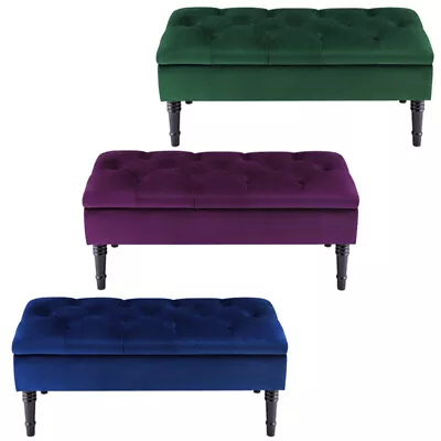 Upholstered Storage Bench Ottoman Window Piano Seat Hallway Bedroom Long Stool • £82.95