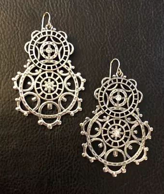 Fashion Statement Earrings Oxidized Silver Tone Tribal Boho Steampunk 2.6  5987 • $9.99