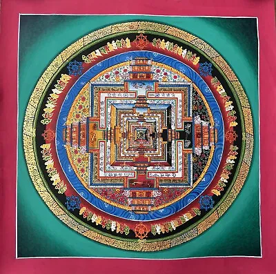 Kalachakra Mandala/ Wheel Of Life Original Tibetan Meditation Thangka Painting • $84.88