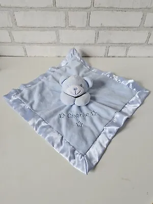 Boys Baby Comforter Personalised Charlie Blue Bear • £9.95