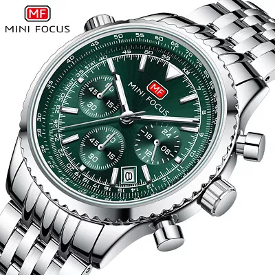 MINI FOCUS Men Watch Chronograph Watch Luminous Hands Business Male Wristwatch • $30.98