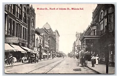 Walnut Street North Of Adams Muncie Indiana IN DB Postcard Y1 • $14.95