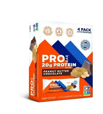 PROBAR - Protein Bar Peanut Butter Chocolate 20g Plant-Based Protein 4 Count. • $41.99