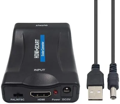 £16.63 • Buy TechFlo HDMI To SCART Scaler Converter Mini Transformer Adapter Composite For TV
