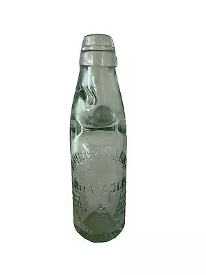 Vintage Powys Glass Codd Bottle Davies & James Rhayader & Wells - FREE POSTAGE • £24.95