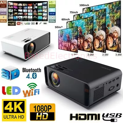 WIFI Smart Home Theater Cinema Projector LED 15000 Lumens 4k 1080P HD 3D Movies • $116.99