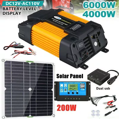 Solar Power Kit Inverter Generator With 100A Battery Charger Home Grid System • £37.51