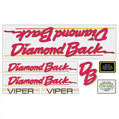 Diamond Back - 1986 Viper - For Chrome Frame Decal Set - Old School Bmx • $71.50