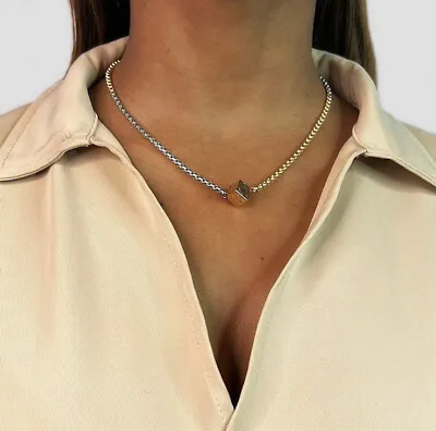 £9.99 • Buy Gold & Silver  Choker Necklace Zara Topshop River  Island Style Jewellery