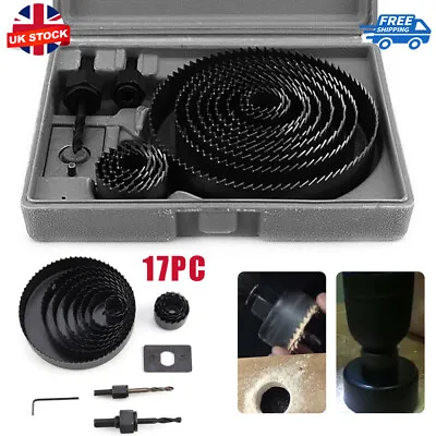 17pcs Hole Saw Cutter Set Wood Metal Alloy Plastic Down Lighting 19-127mm • £11.19