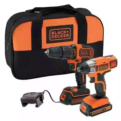 BLACK+DECKER 18V Cordless Combi Drill & Impact Driver BCK25S2SQ-GB • £74.90