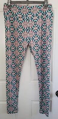 LuLaRoe Tall & Curvy One Size Leggings - Alien Green & Pink • $16.95